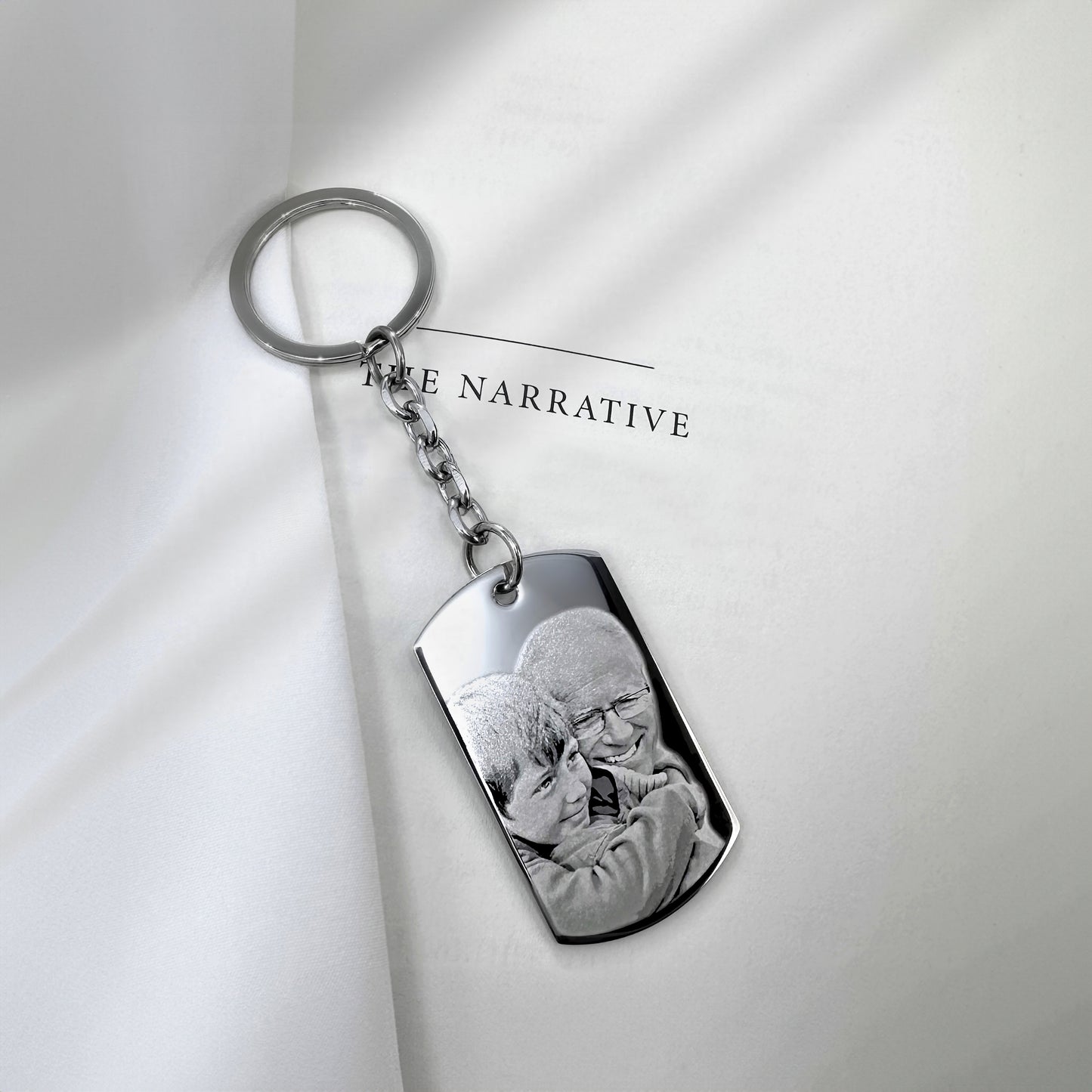 ACTUAL THUMBPRINT AND PHOTO MEMORIAL KEYCHAIN