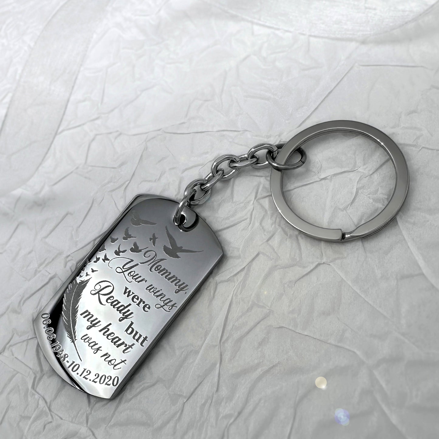 ACTUAL FINGERPRINT AND HANDWRITING KEYCHAIN
