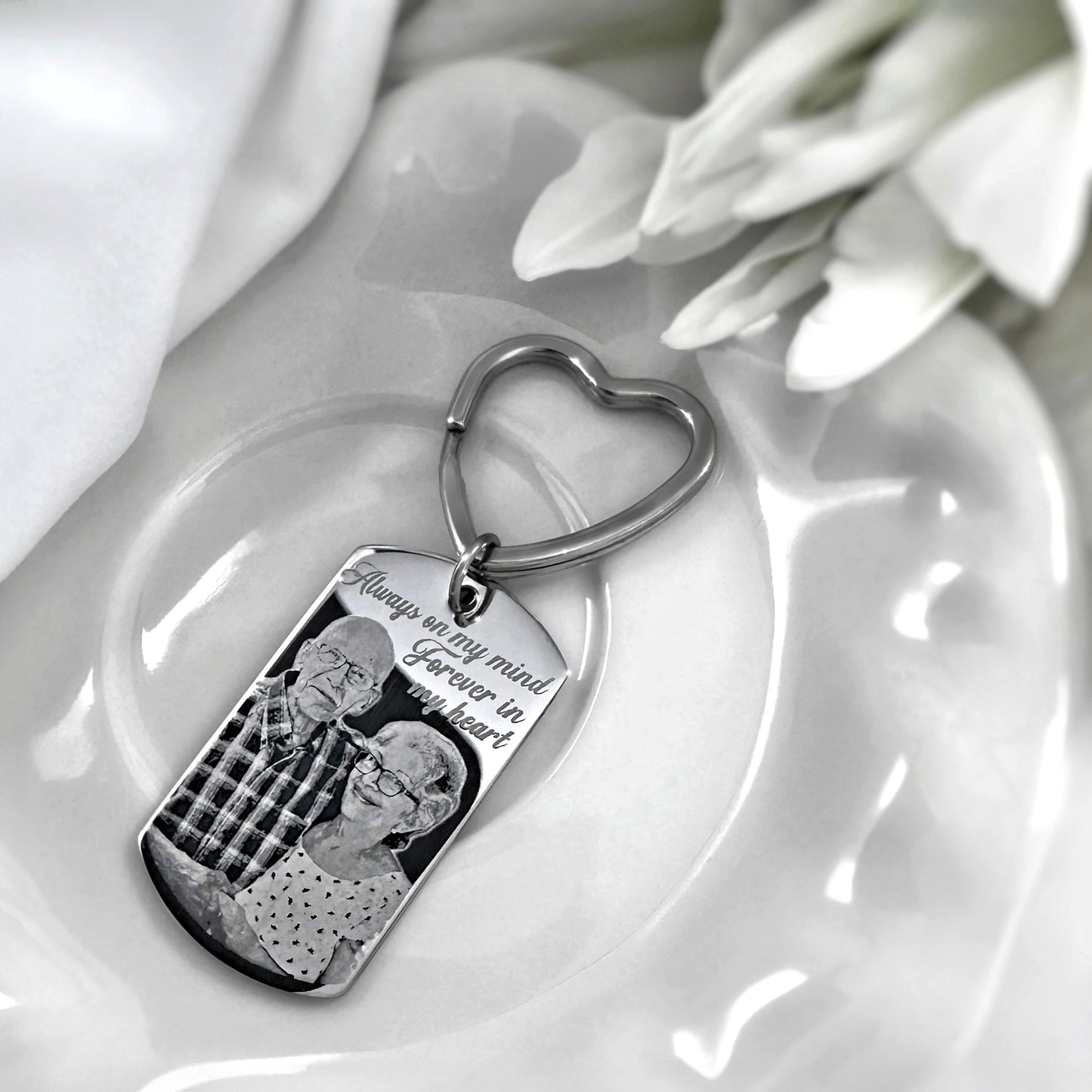 ACTUAL FINGERPRINT AND HANDWRITING KEYCHAIN