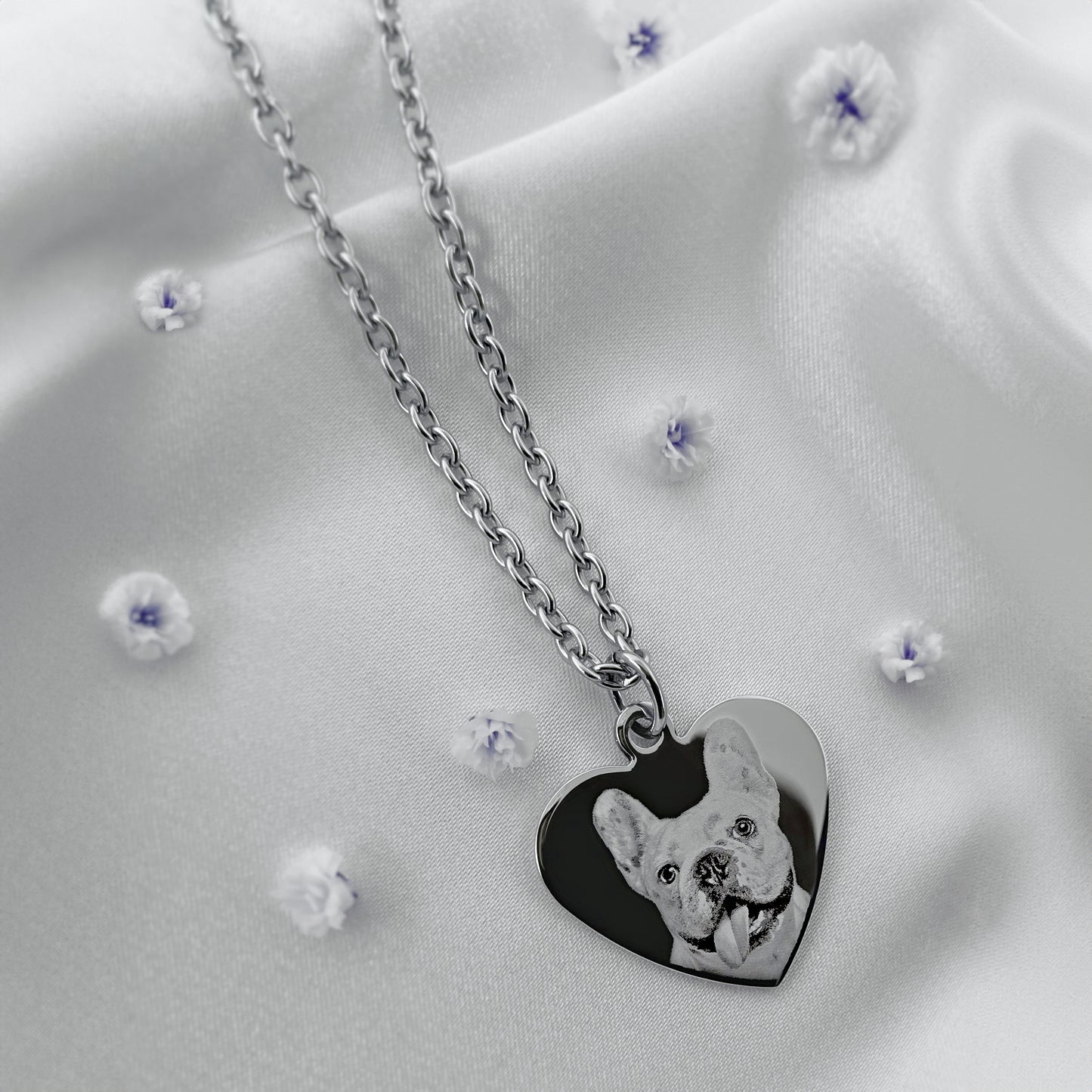PERSONALIZED PICTURE FINGERPRINT HEART NECKLACE