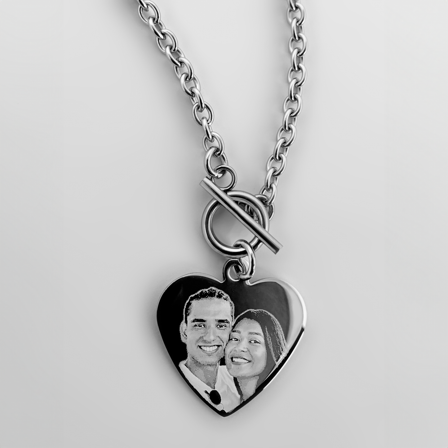 TOGGLE HEART PENDANT NECKLACE WITH YOUR PICTURE