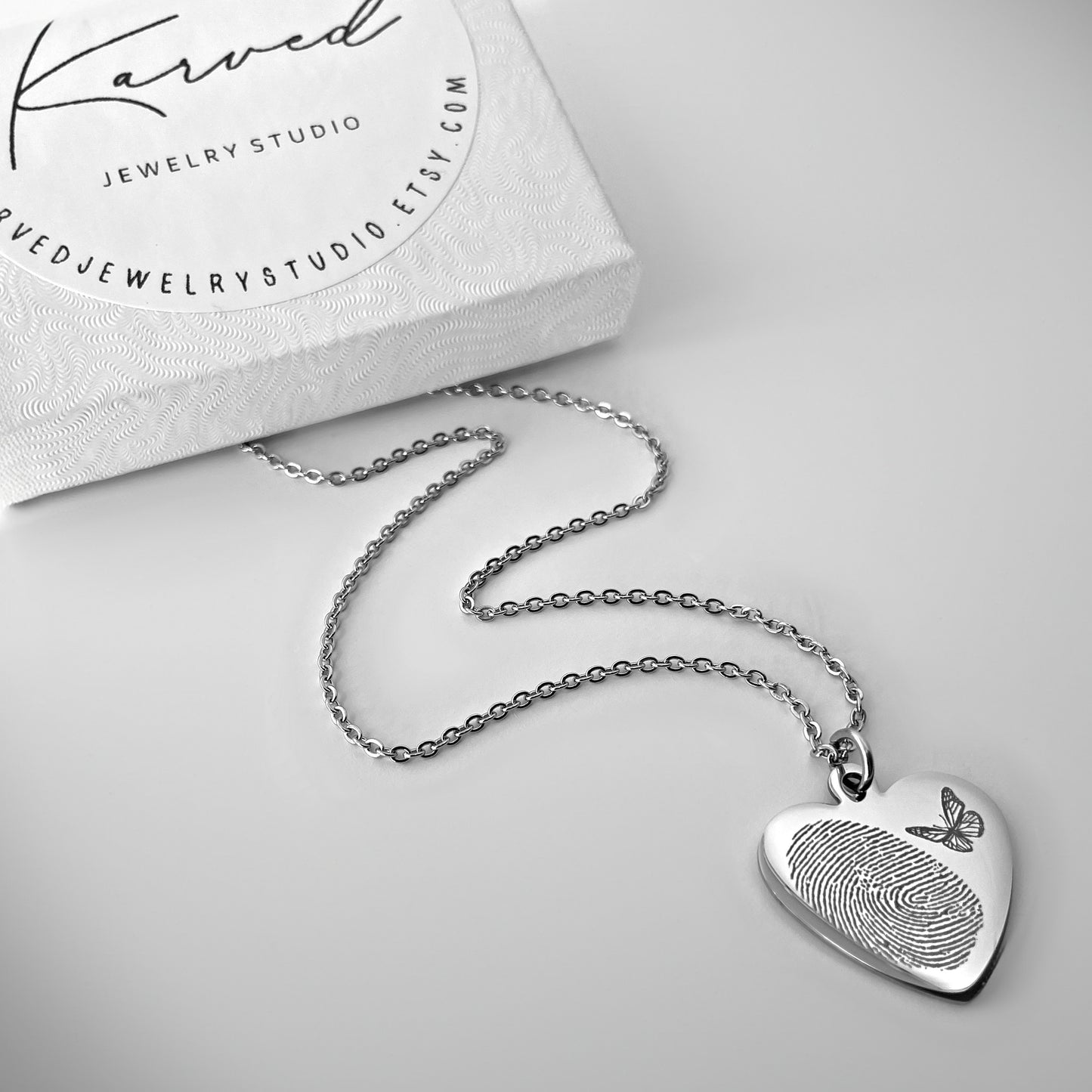 ACTUAL FINGERPRINT MEMORIAL NECKLACE