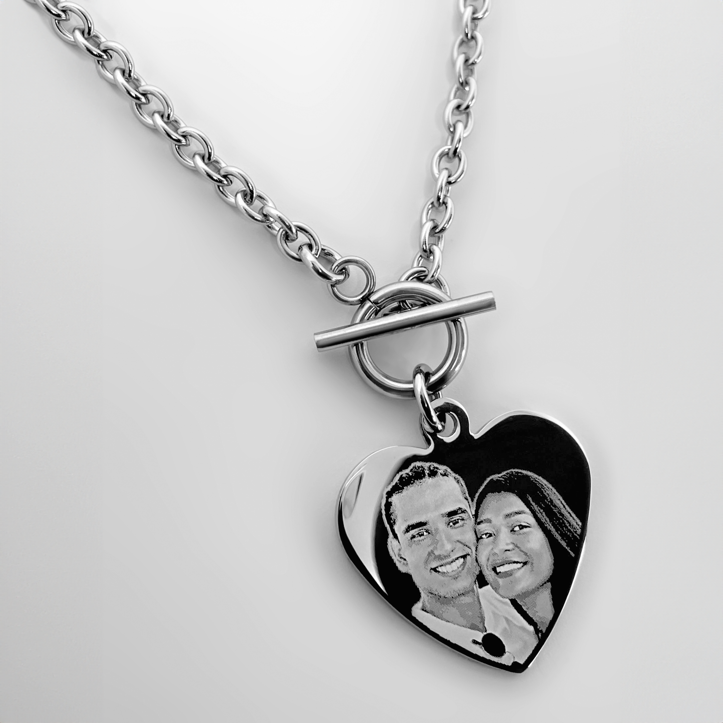 TOGGLE HEART PENDANT NECKLACE WITH YOUR PICTURE