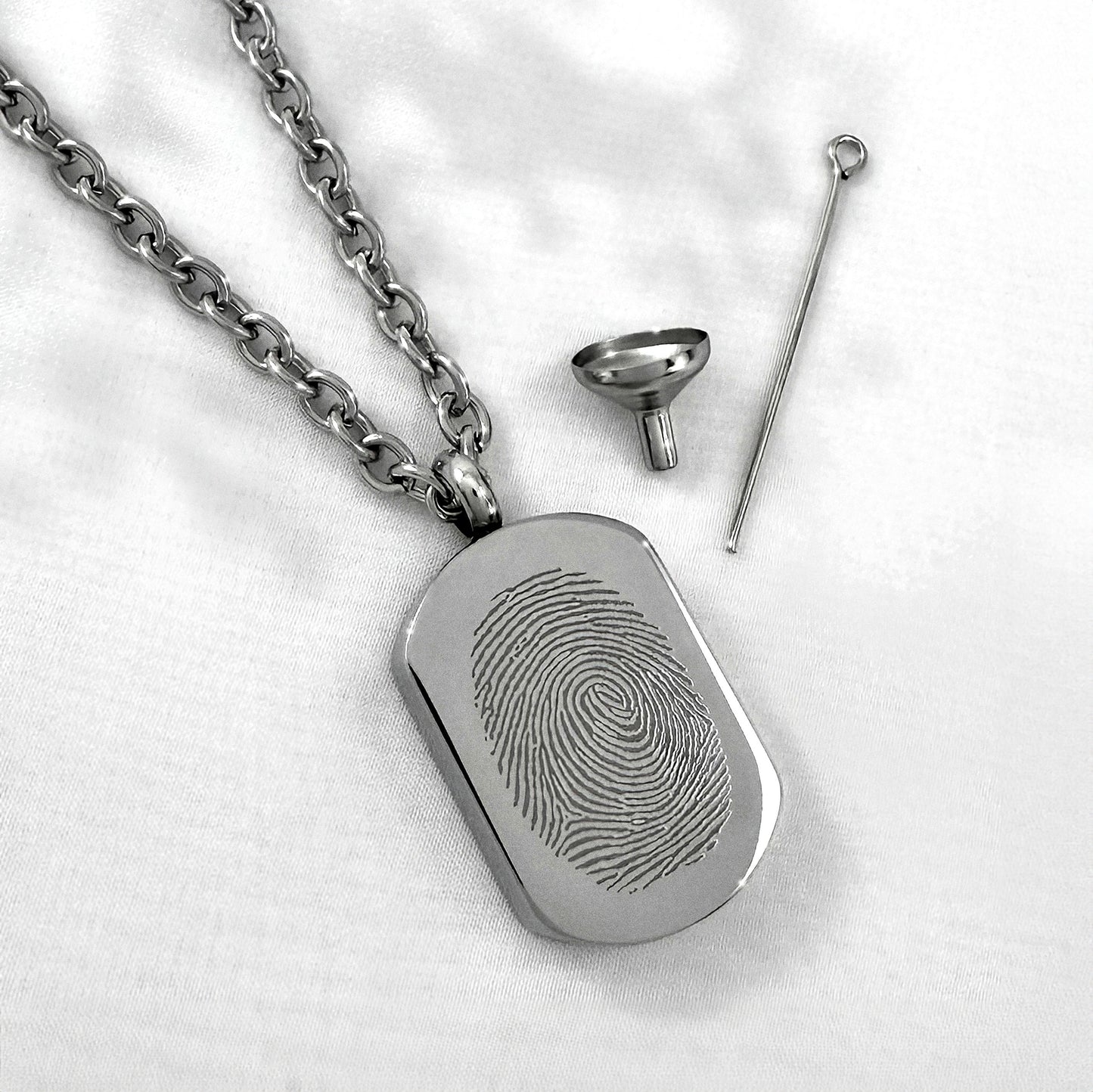 ACTUAL FINGERPRINT CREMATION URN NECKLACE