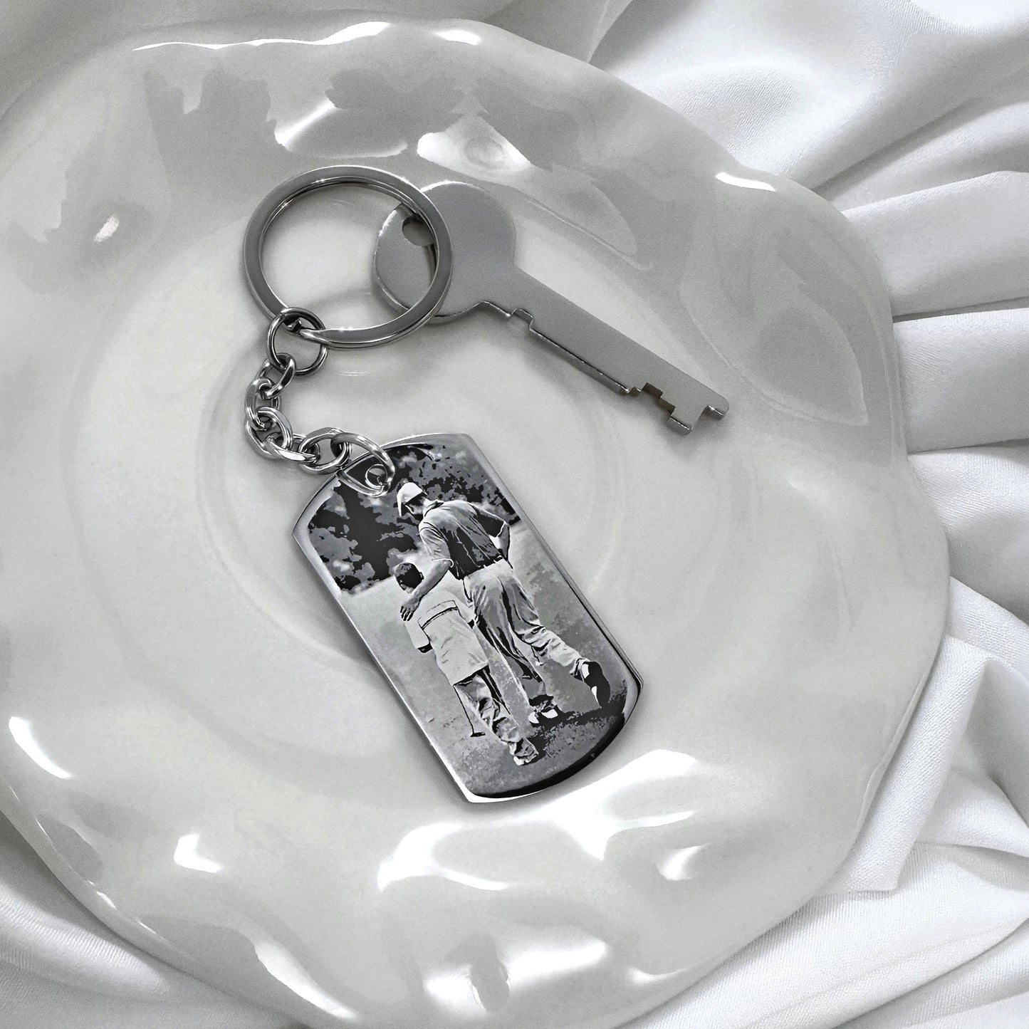 ACTUAL FINGERPRINT AND HANDWRITING KEYCHAIN