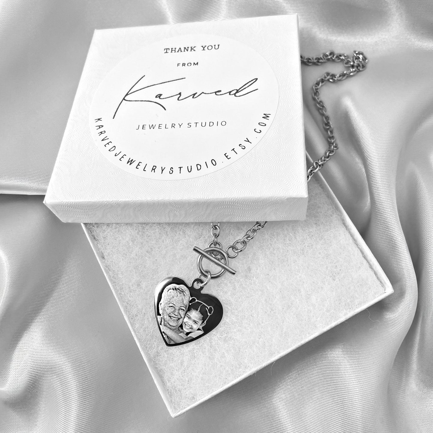 CUSTOM CHOKER T-BAR HEART NECKLACE