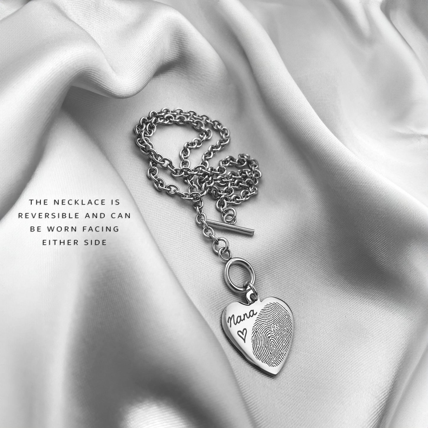 CUSTOM CHOKER T-BAR HEART NECKLACE