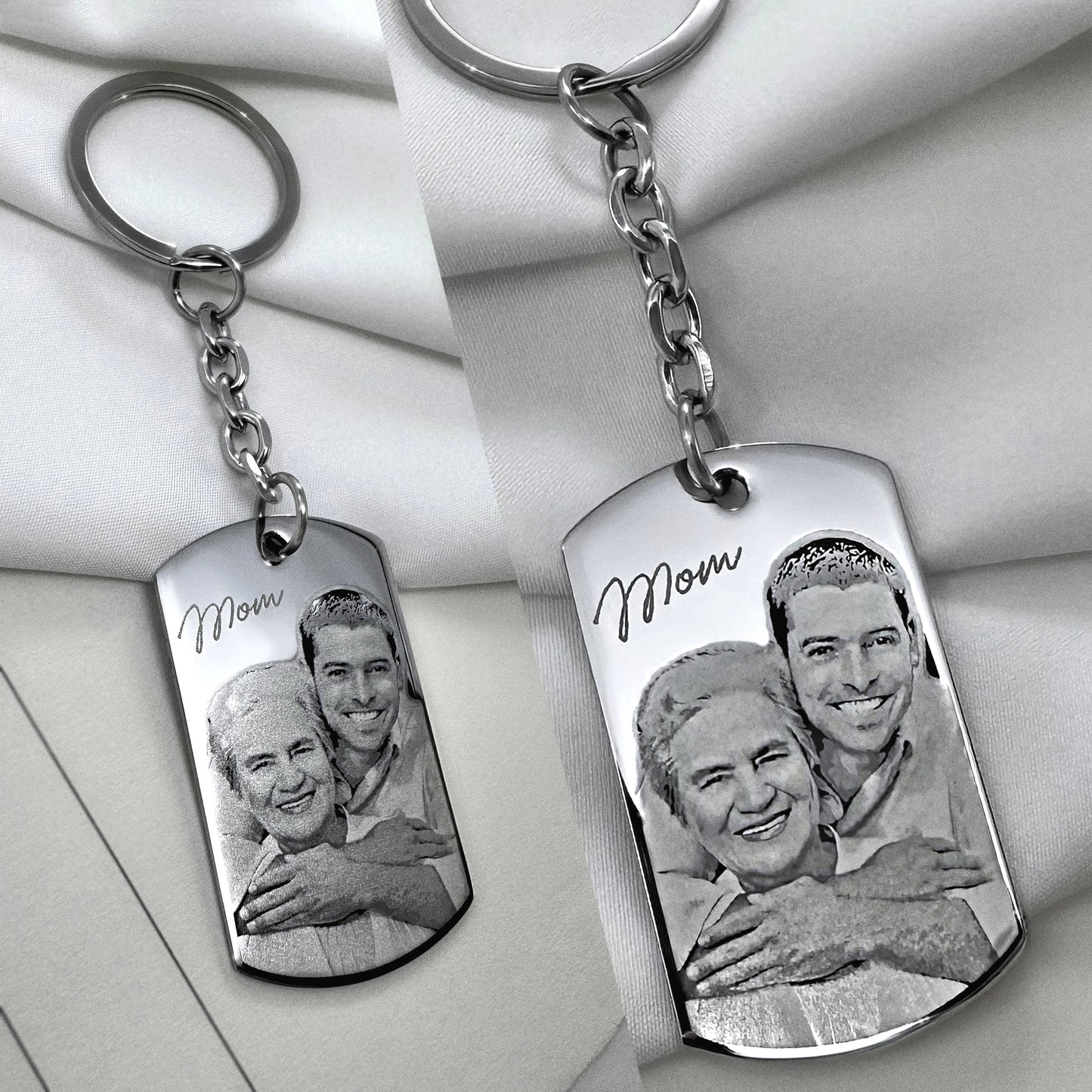 ACTUAL FINGERPRINT AND HANDWRITING KEYCHAIN