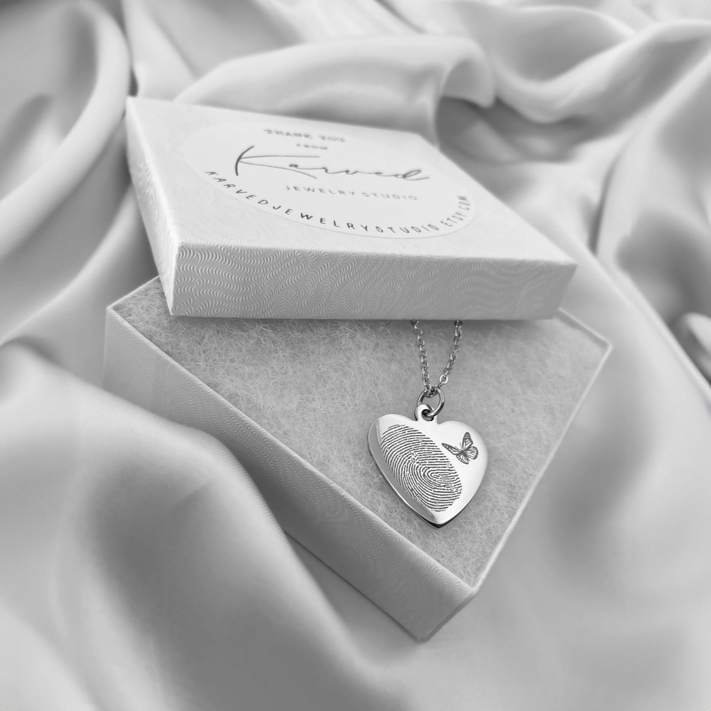 ACTUAL FINGERPRINT AND DATES NECKLACE