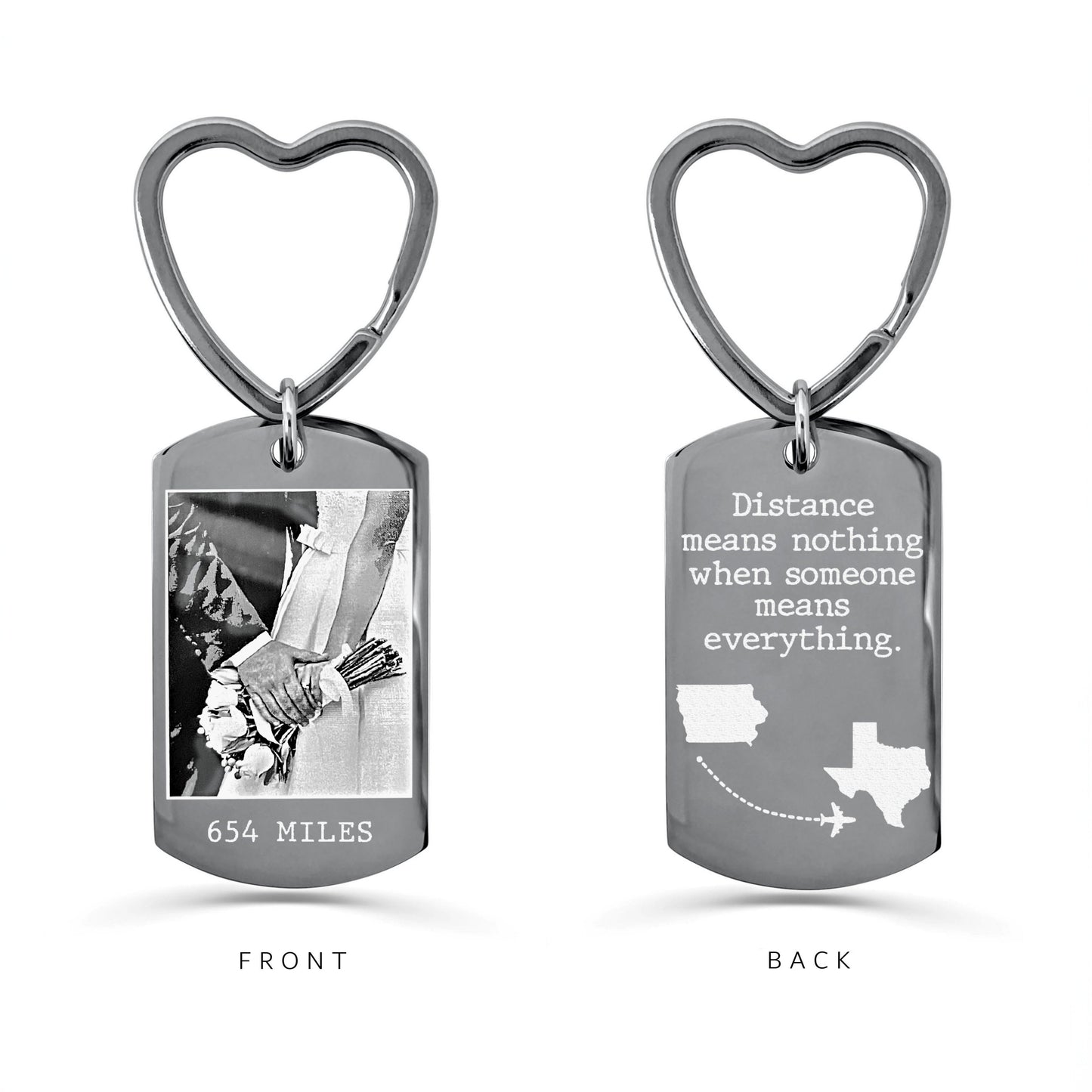 LONG DISTANCE OR DEPLOYMENT GIFT KEYCHAIN