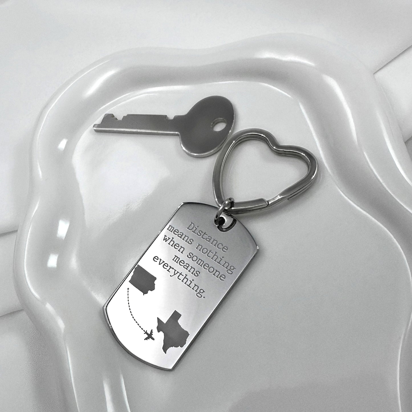 CUSTOM ENGRAVED DOUBLE SIDED HEART KEYCHAIN