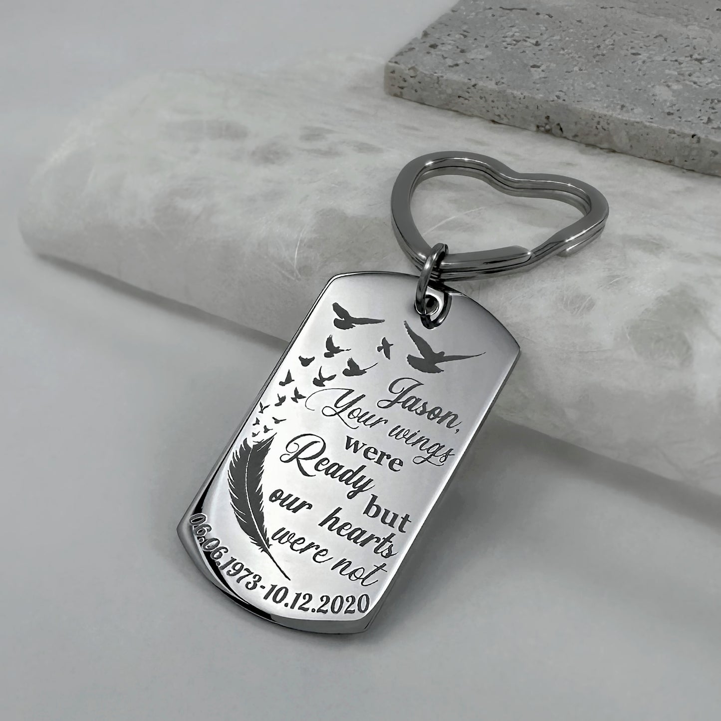 CUSTOM PHOTO AND WORDS KEYCHAIN