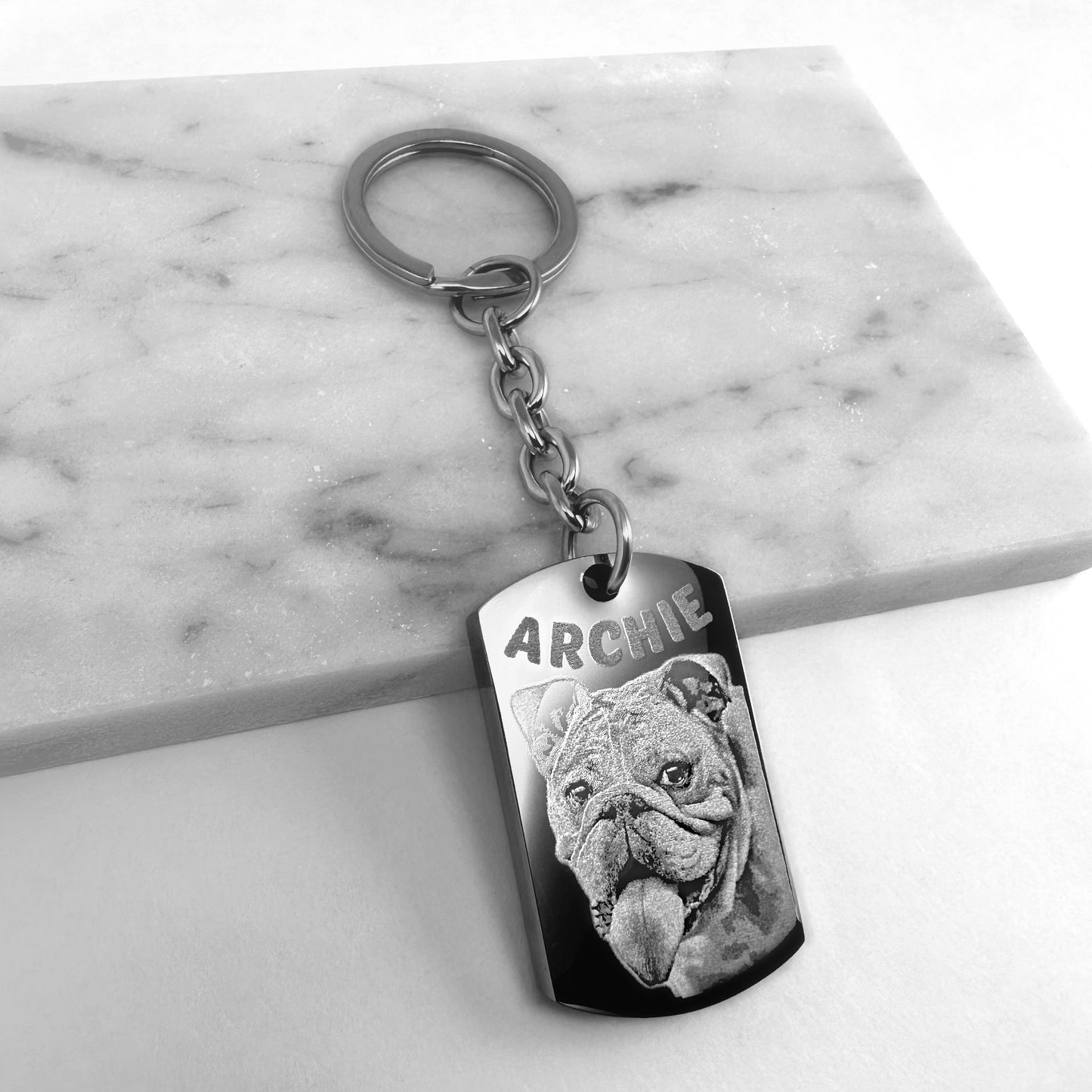 CUSTOM ENGRAVED DOG TAG URN KEYCHAIN
