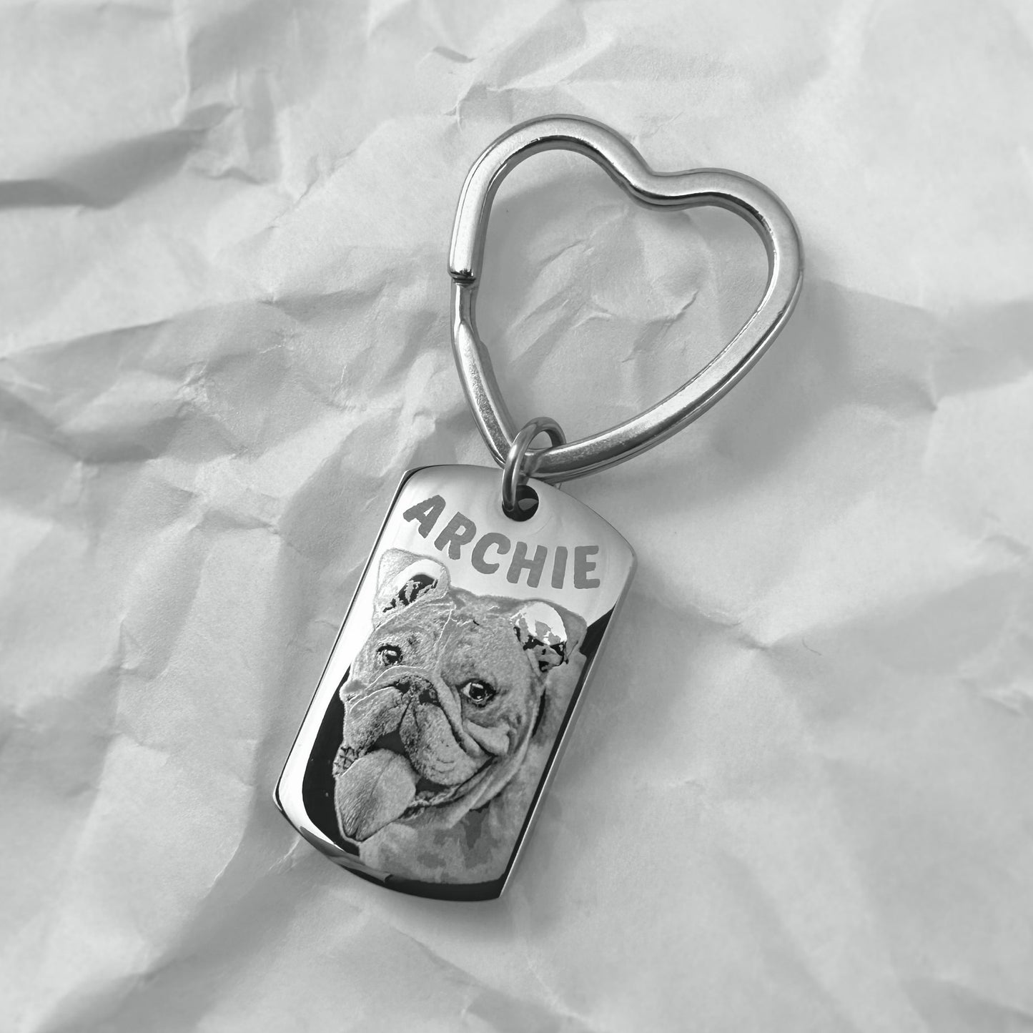 CUSTOM ENGRAVED DOG TAG URN KEYCHAIN