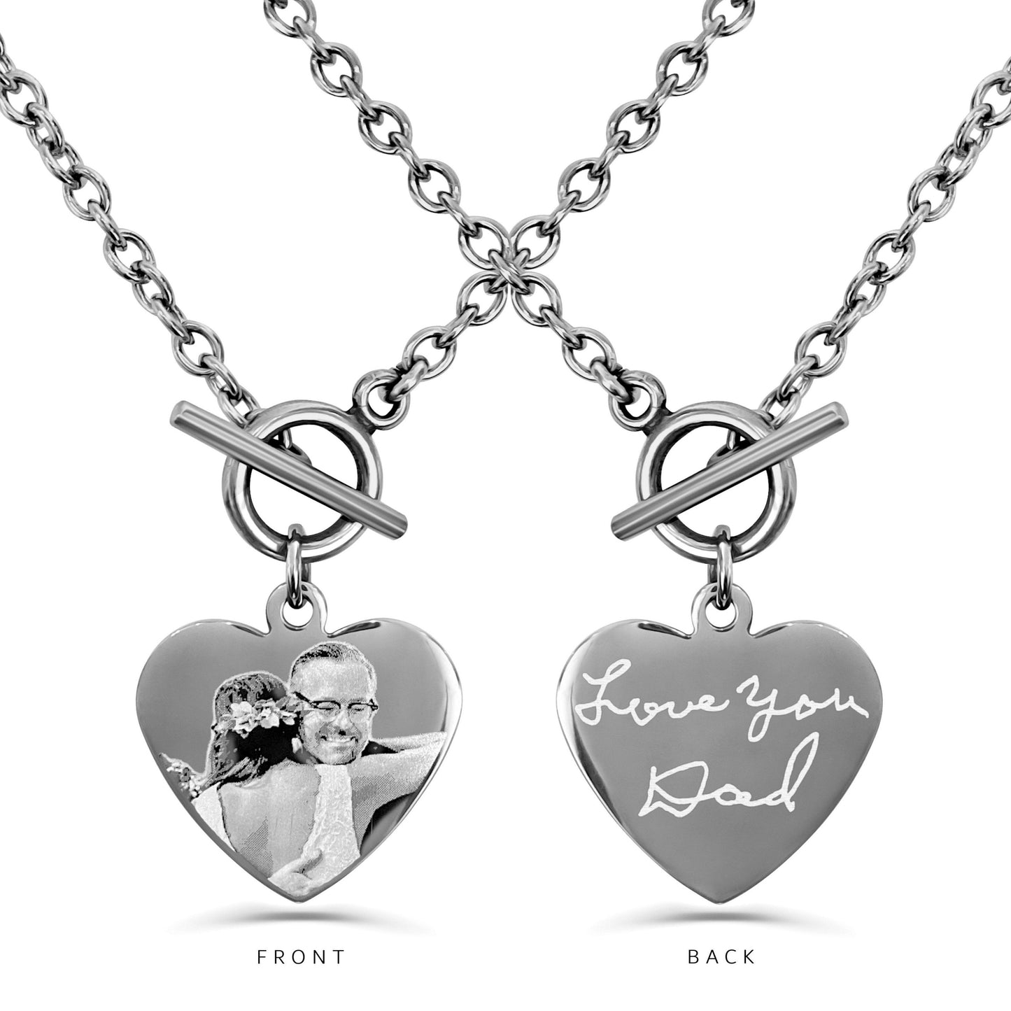 CUSTOM CHOKER T-BAR HEART NECKLACE