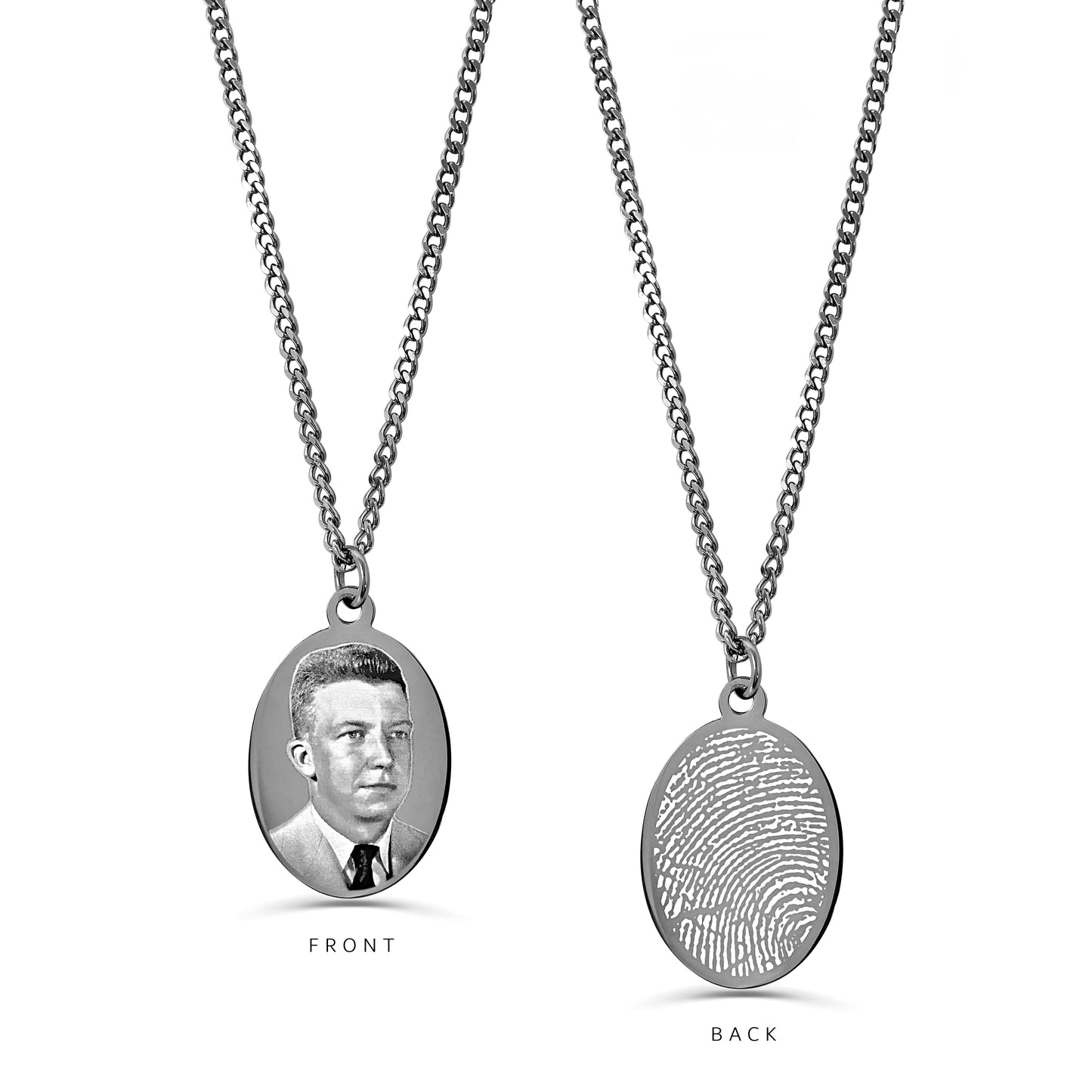 PERSONALIZED MEMORIAL PHOTO HANDWRITING FINGERPRINT NECKLACE