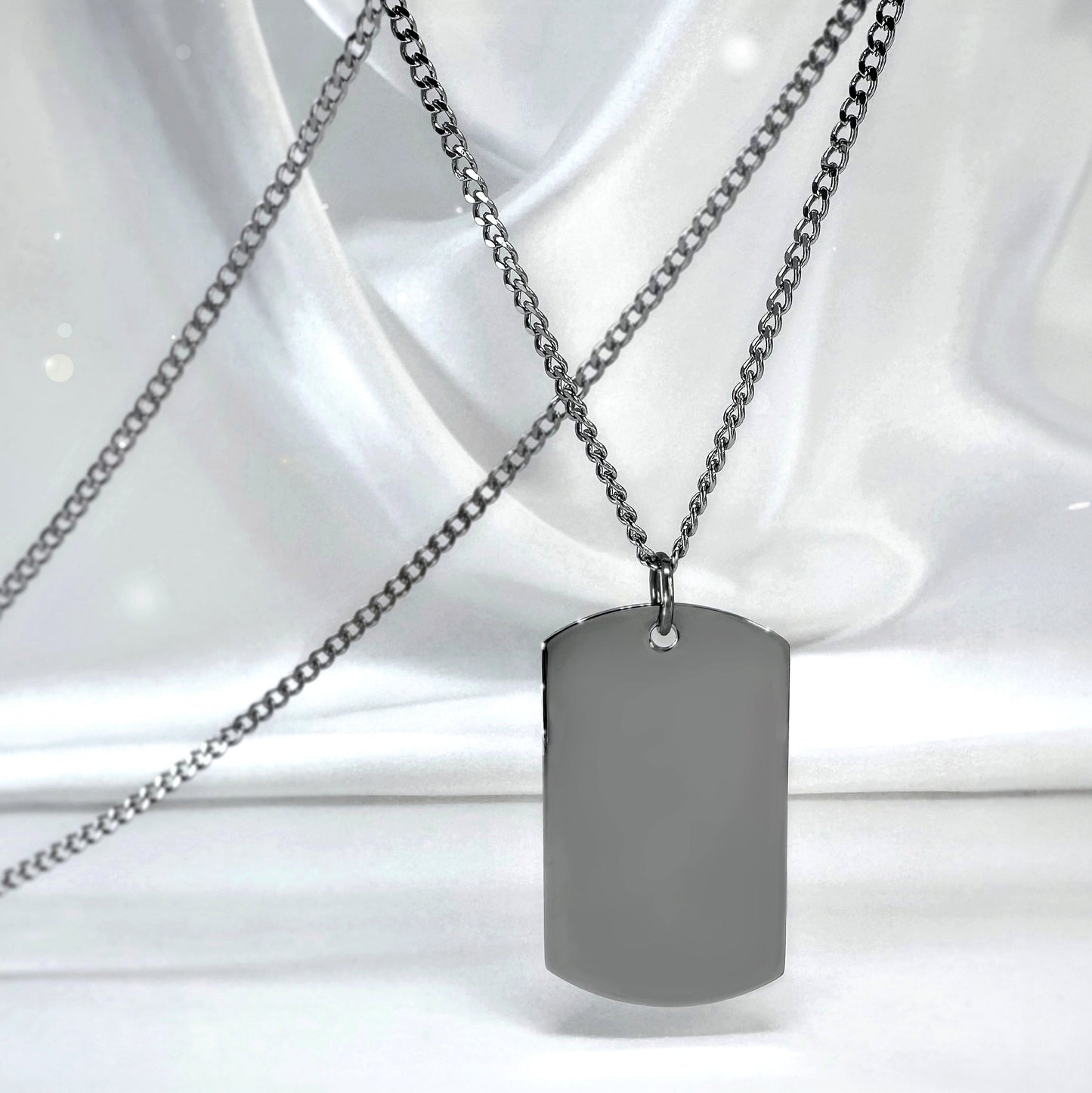 PERSONALIZED DOG TAG CHAIN WITH PICTURE AND FINGERPRINT