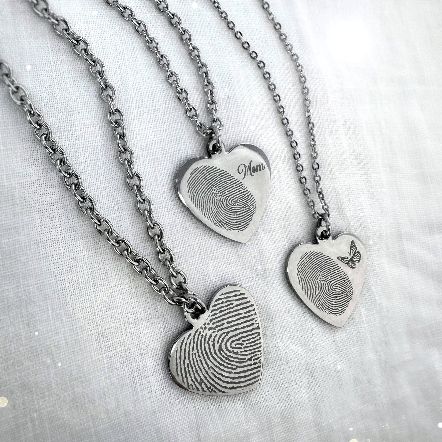 ACTUAL FINGERPRINT AND DATES NECKLACE