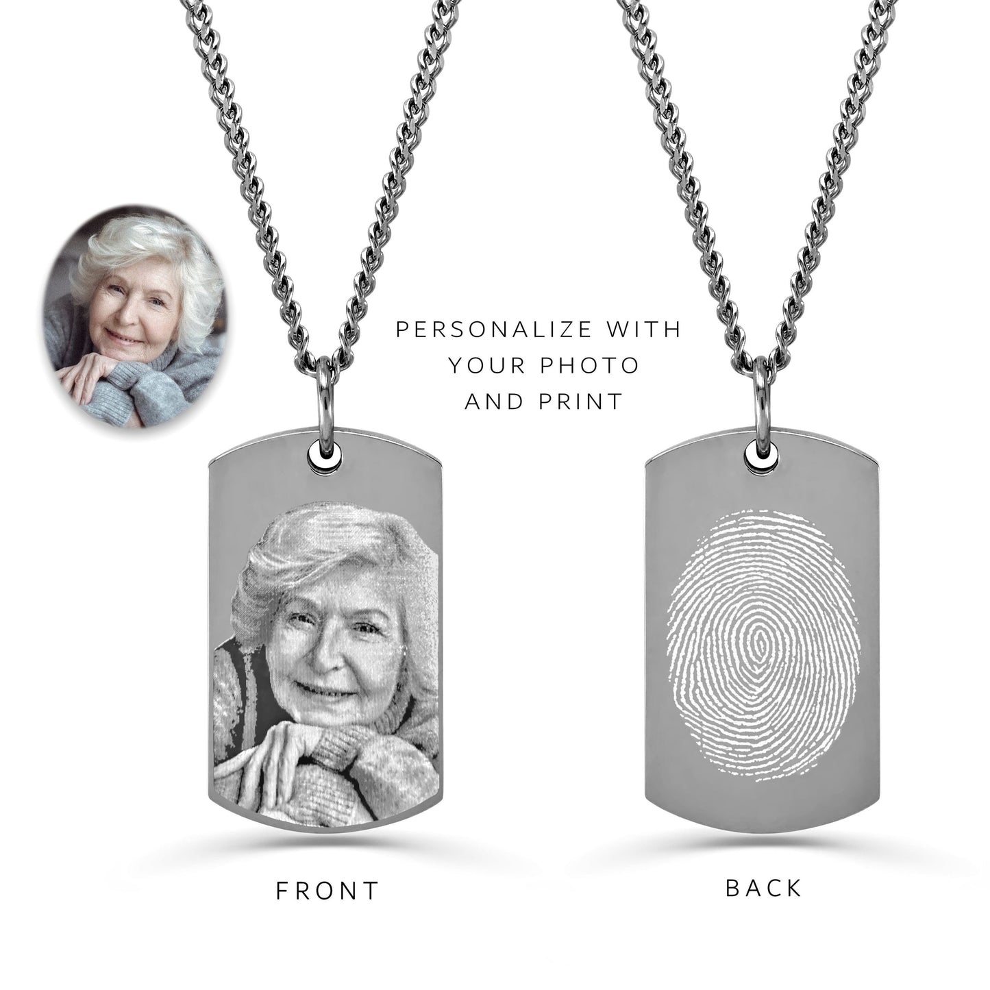 PICTURE AND FINGERPRINT CREMATION URN NECKLACE