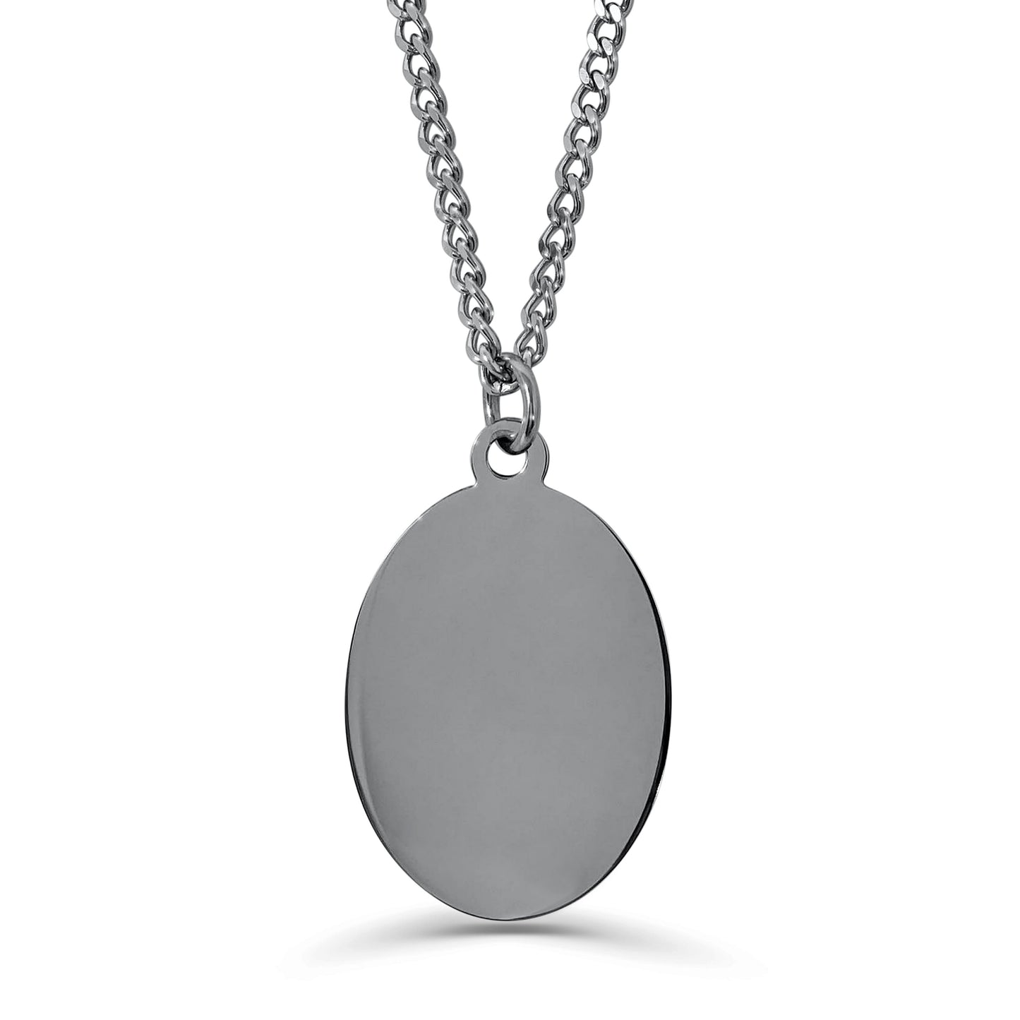 CUSTOM ENGRAVED OVAL MEN NECKLACE