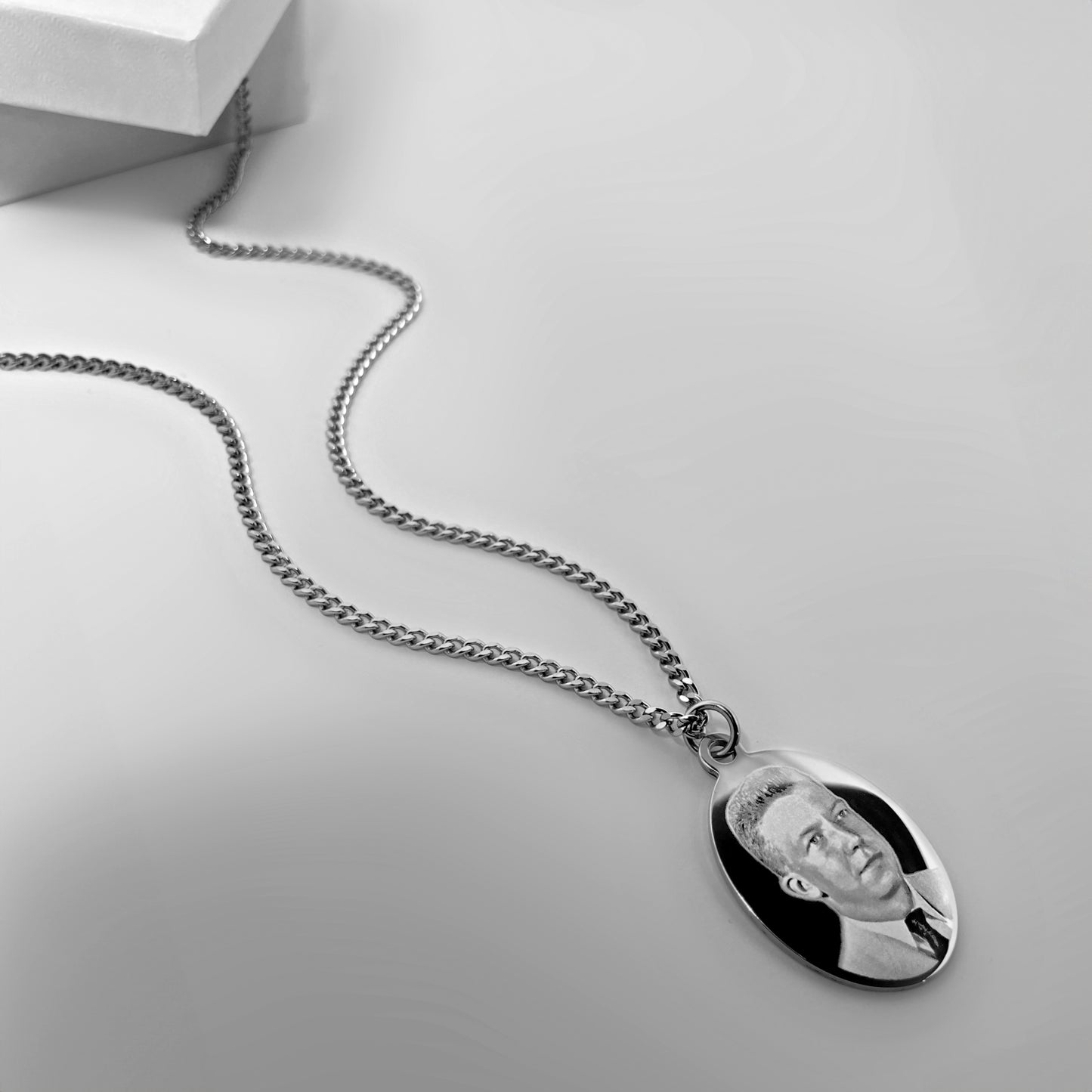 PERSONALIZED MEMORIAL PHOTO HANDWRITING FINGERPRINT NECKLACE