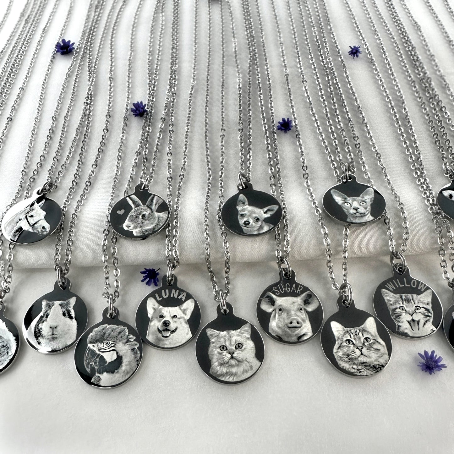 ACTUAL PAW PRINT OR NOSE PRINT NECKLACE