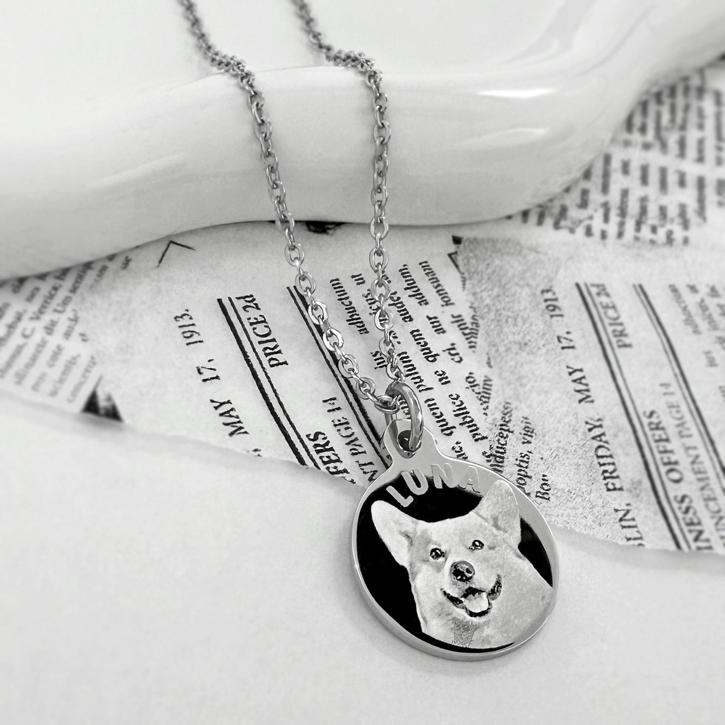 ACTUAL PAW PRINT OR NOSE PRINT NECKLACE