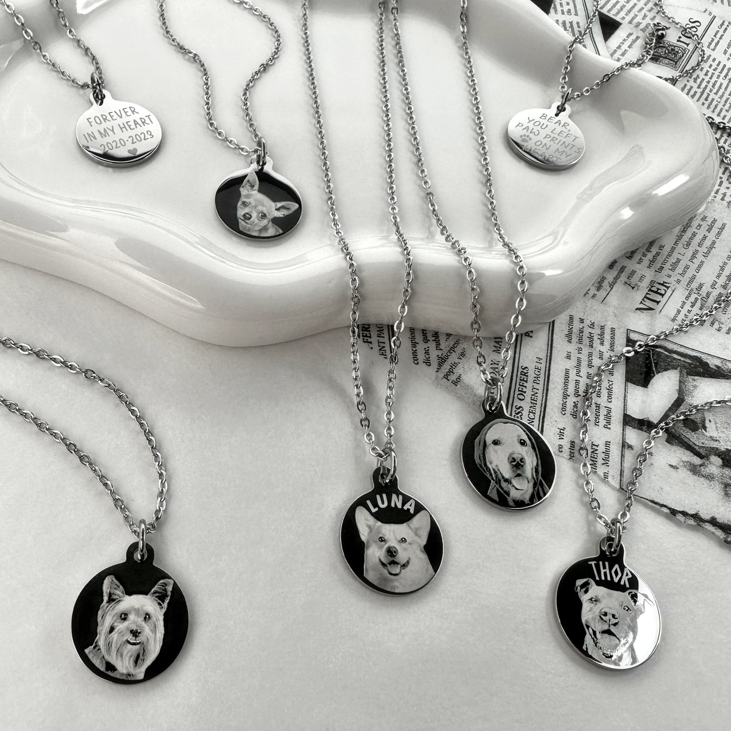 ACTUAL PAW PRINT OR NOSE PRINT NECKLACE