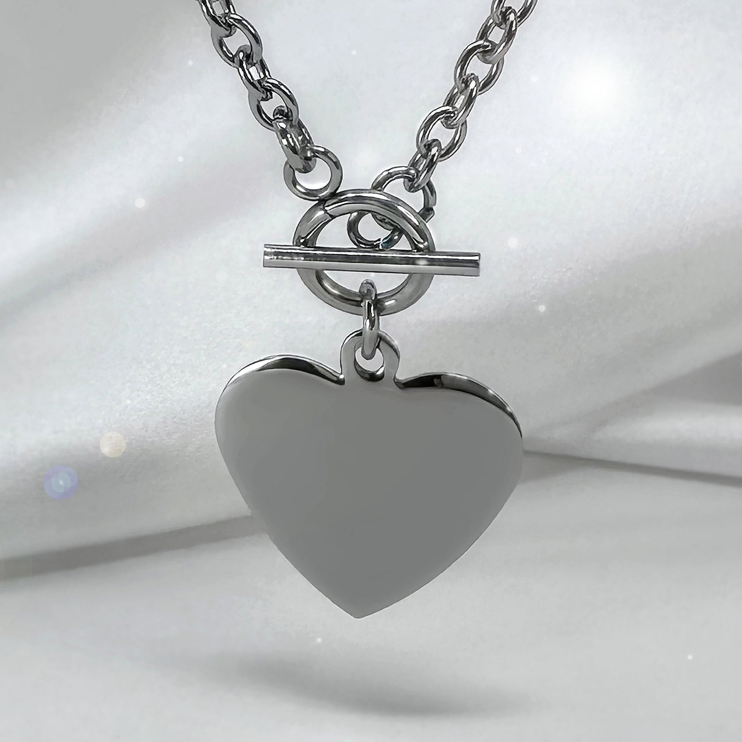 CUSTOM CHOKER T-BAR HEART NECKLACE