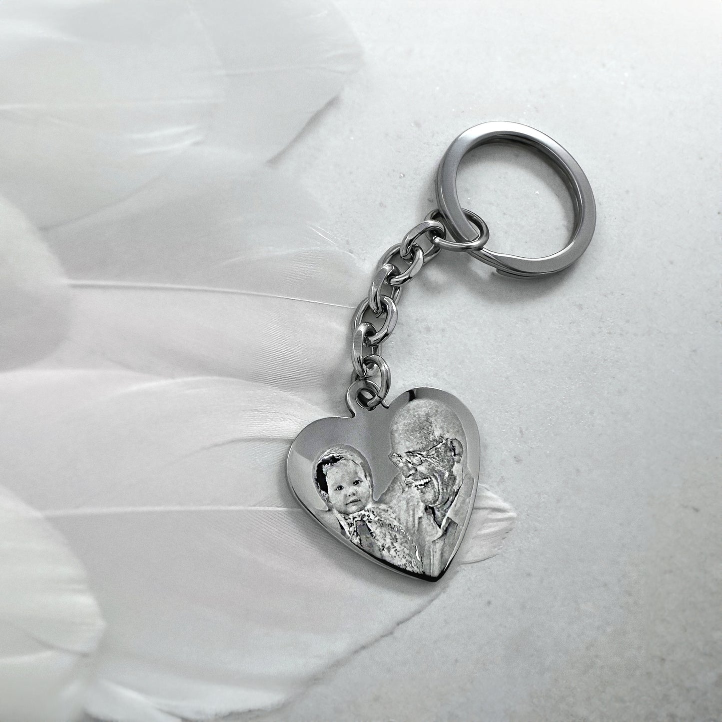 CUSTOM ENGRAVED HEART KEYCHAIN