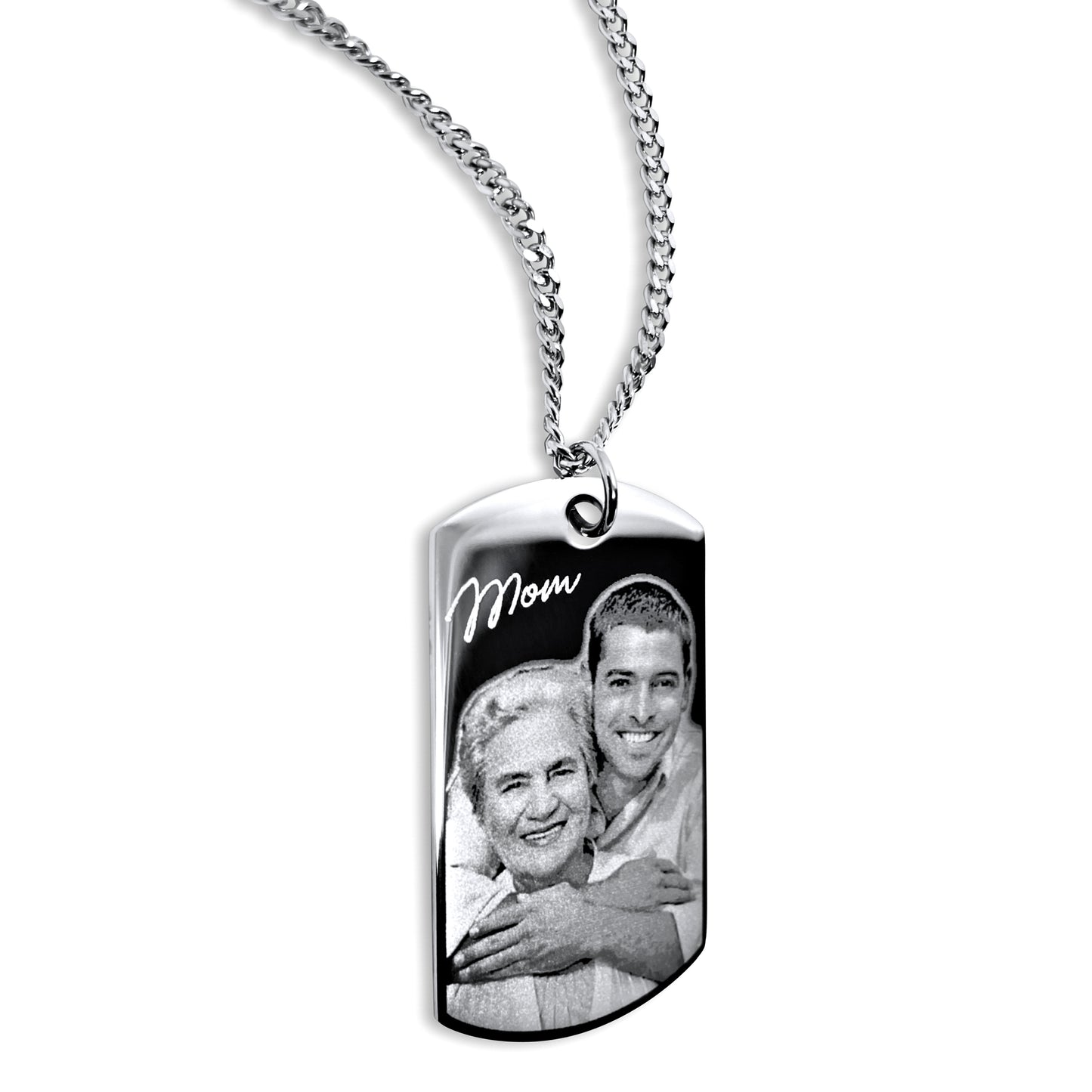 PERSONALIZED DOG TAG CHAIN WITH PICTURE AND FINGERPRINT