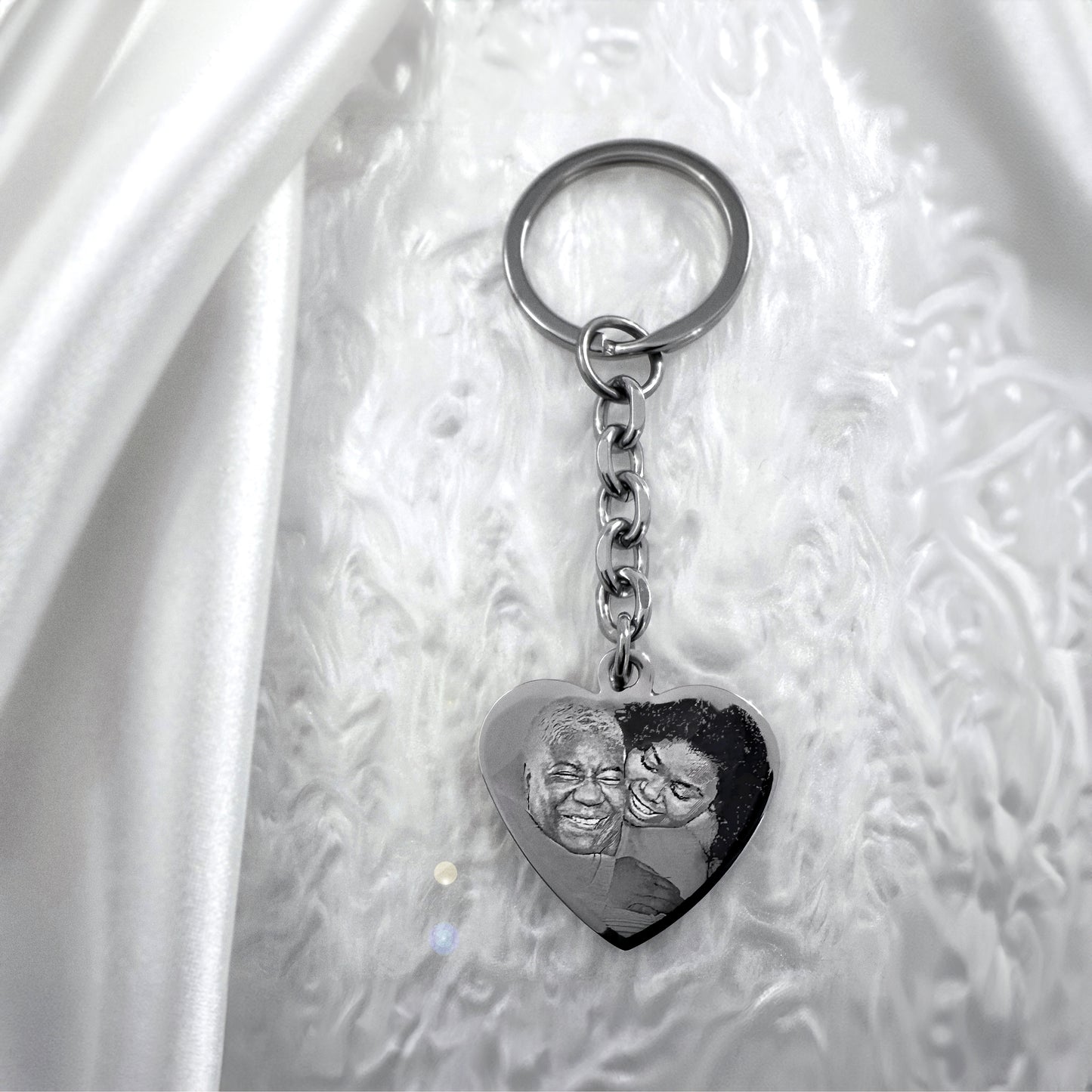 PERSONALIZED FINGERPRINT HEART KEYCHAIN