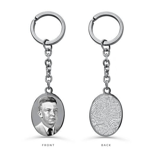 PERSONALIZED PHOTO AND FINGERPRINT KEYCHAIN