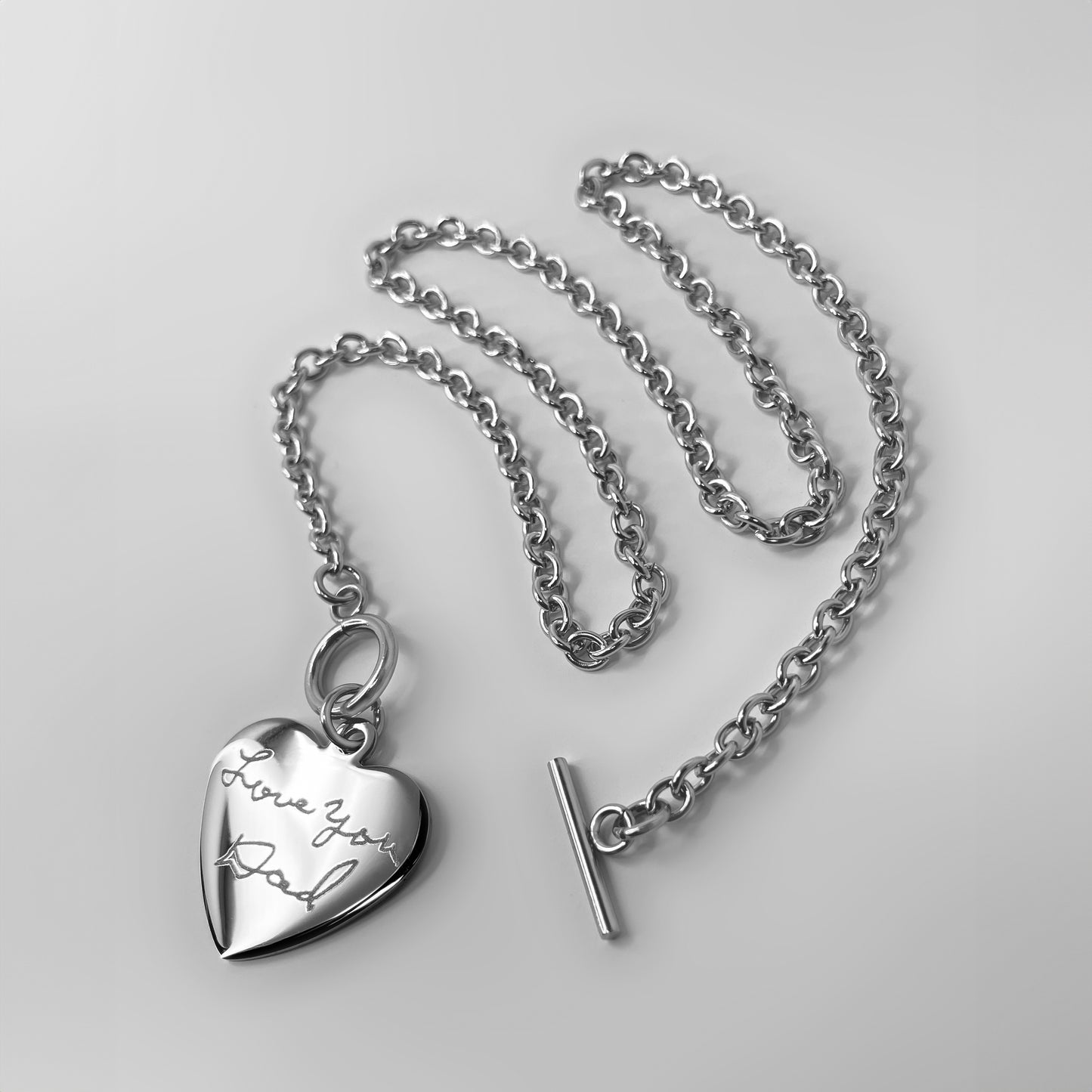 ACTUAL FINGERPRINT PHOTO TOGGLE HEART NECKLACE