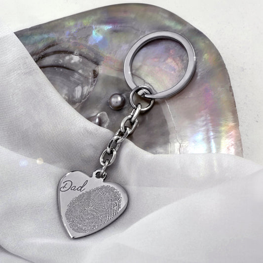 PERSONALIZED MEMORIAL FINGERPRINT KEYCHAIN