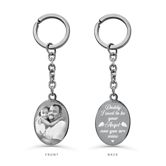 DAD MEMORIAL PICTURE KEYCHAIN