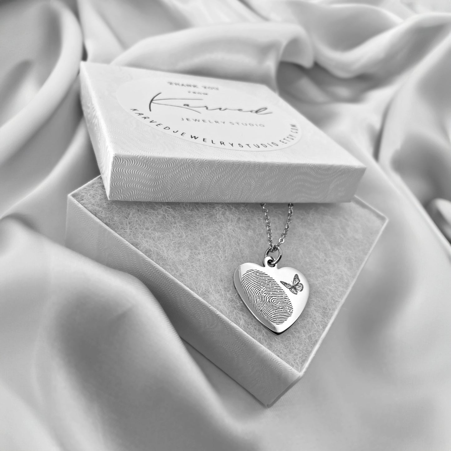 ACTUAL FINGERPRINT MEMORIAL NECKLACE