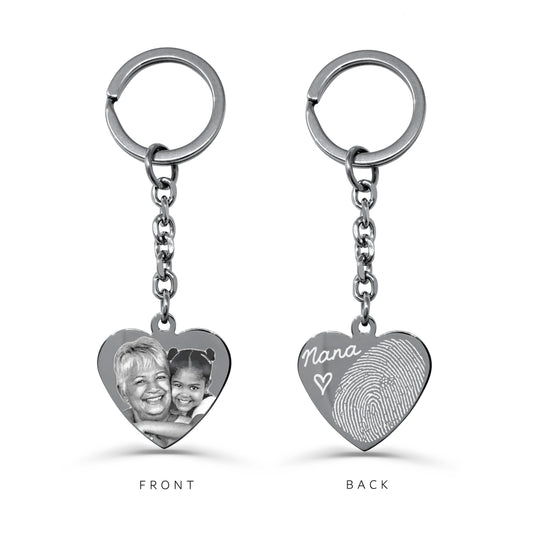 PHOTO AND FINGERPRINT KEYCHAIN