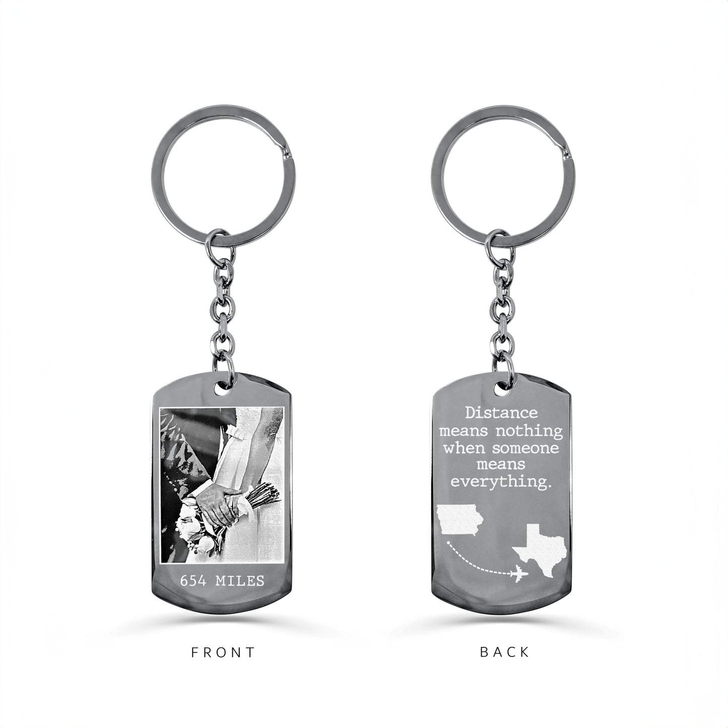 LONG DISTANCE OR DEPLOYMENT GIFT KEYCHAIN