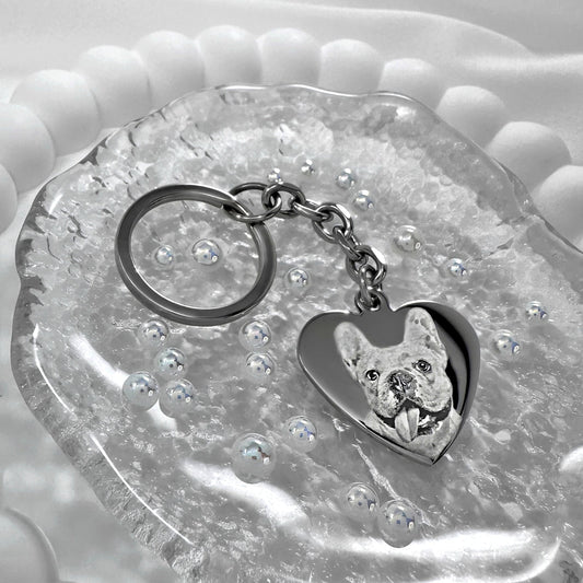 PERSONALIZED PET LOSS HEART KEYCHAIN