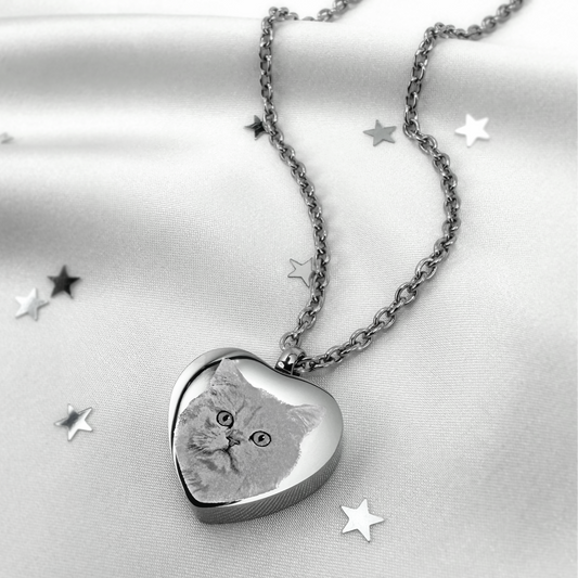 CAT CREMATION URN NECKLACE FOR ASHES
