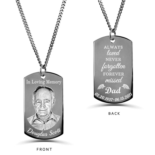 MEMORIAL CUSTOM PHOTO DOG TAG NECKLACE