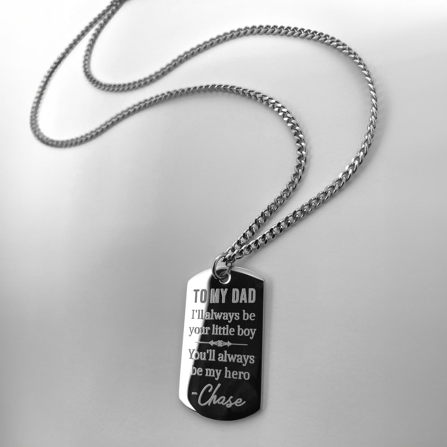 YOUR PHOTO SMALL DOG TAG NECKLACE CHAIN