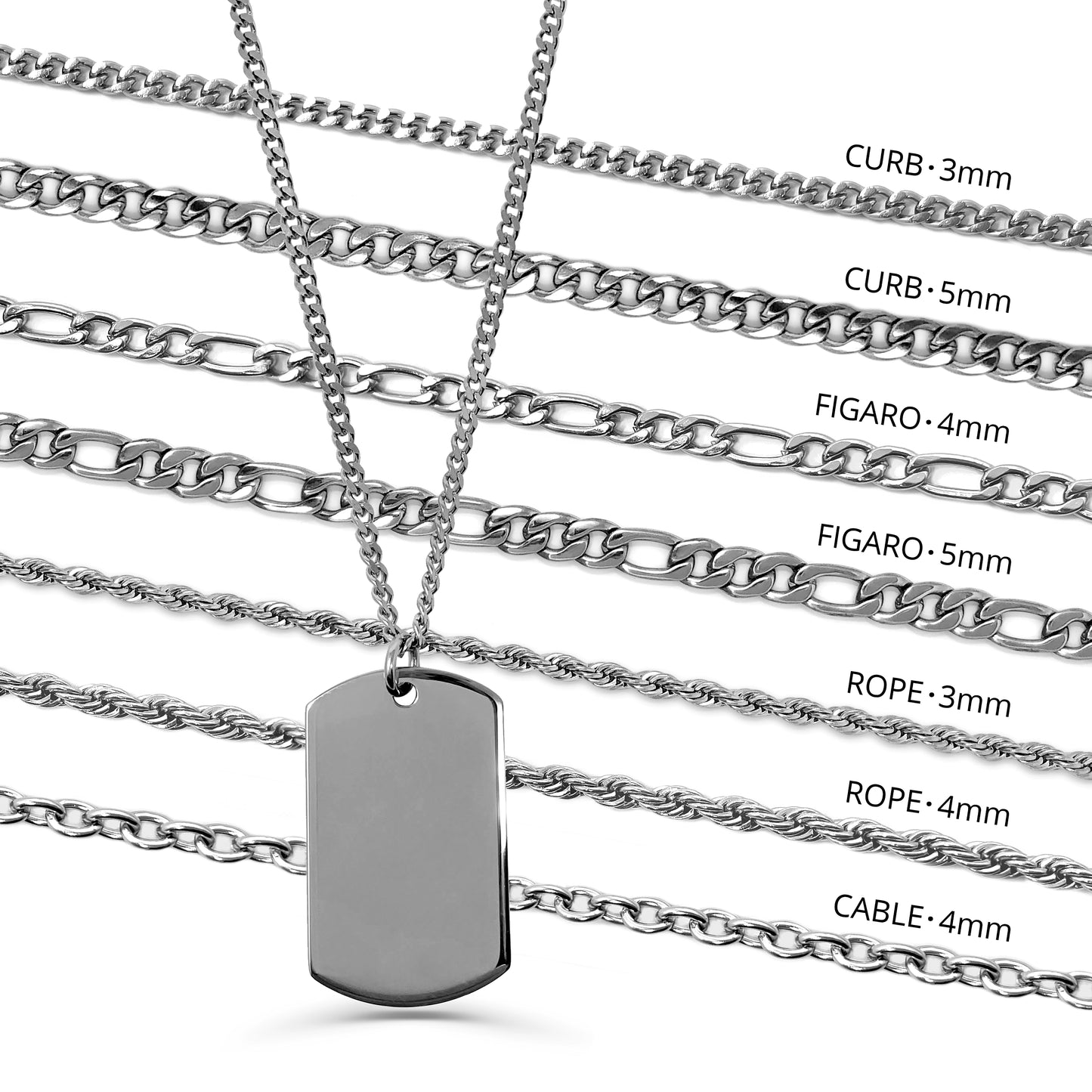 YOUR PHOTO SMALL DOG TAG NECKLACE CHAIN