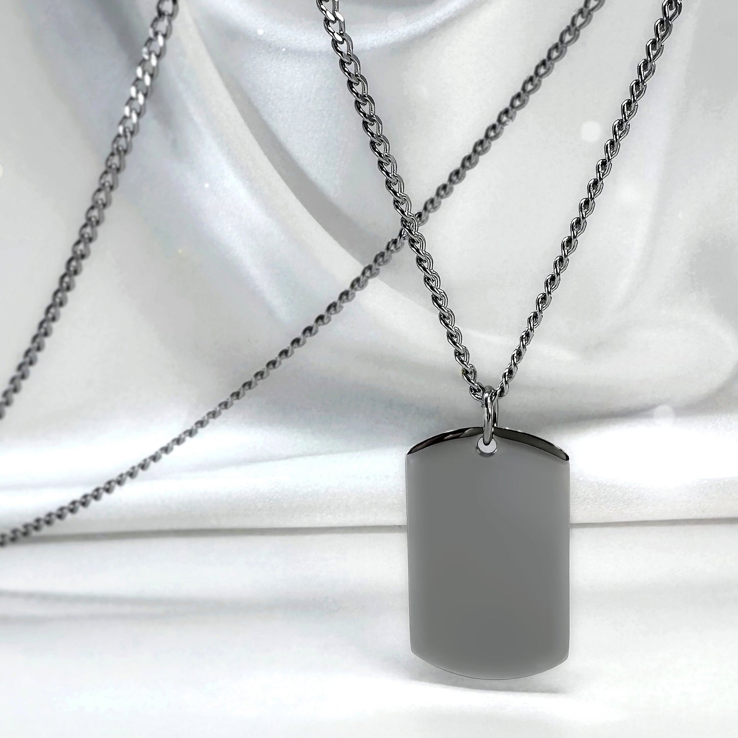 YOUR PHOTO SMALL DOG TAG NECKLACE CHAIN