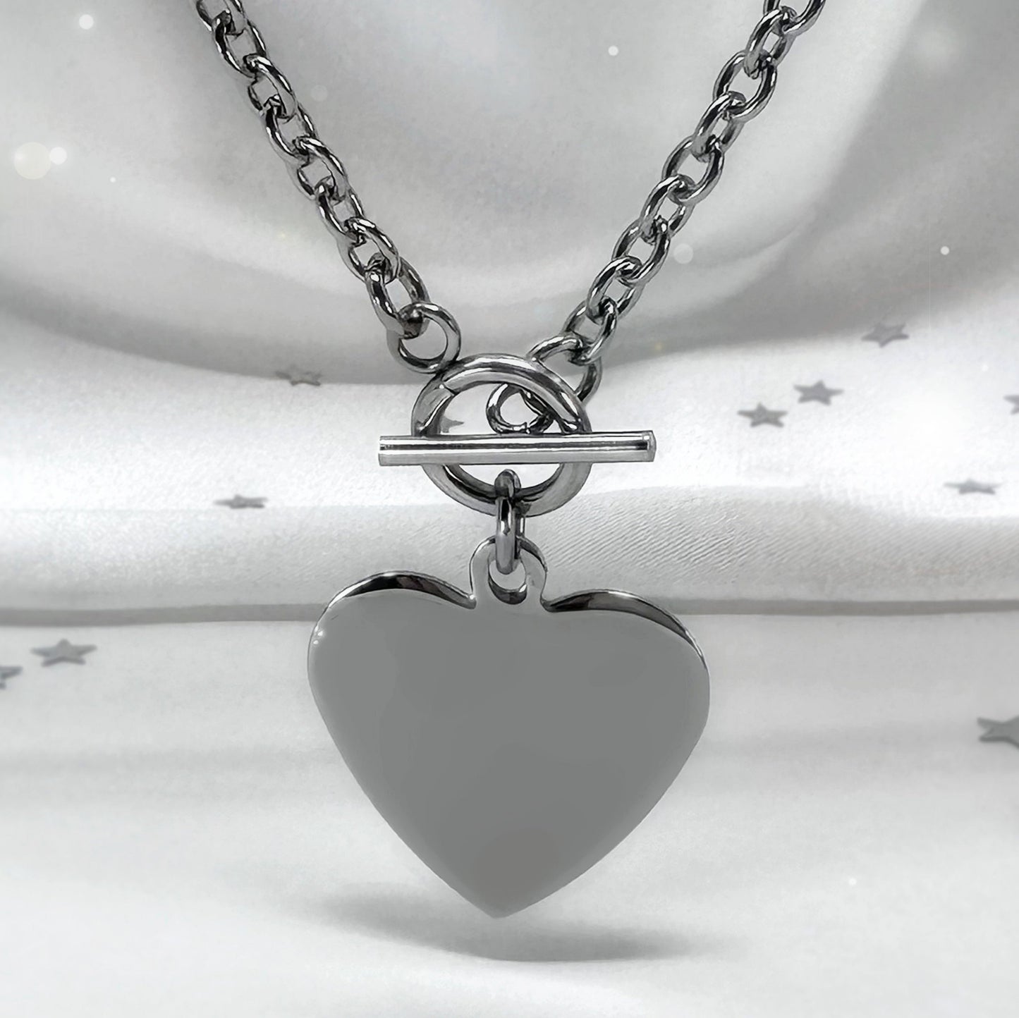 ACTUAL FINGERPRINT PHOTO TOGGLE HEART NECKLACE