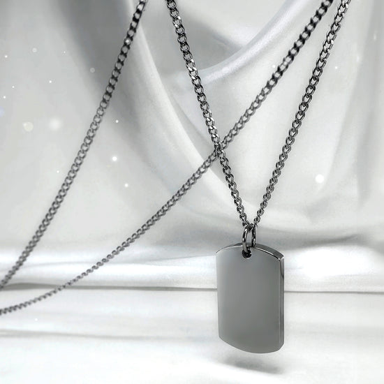Personalized dog tag urn necklace video showing custom photo and fingerprint engraving with front and back design details