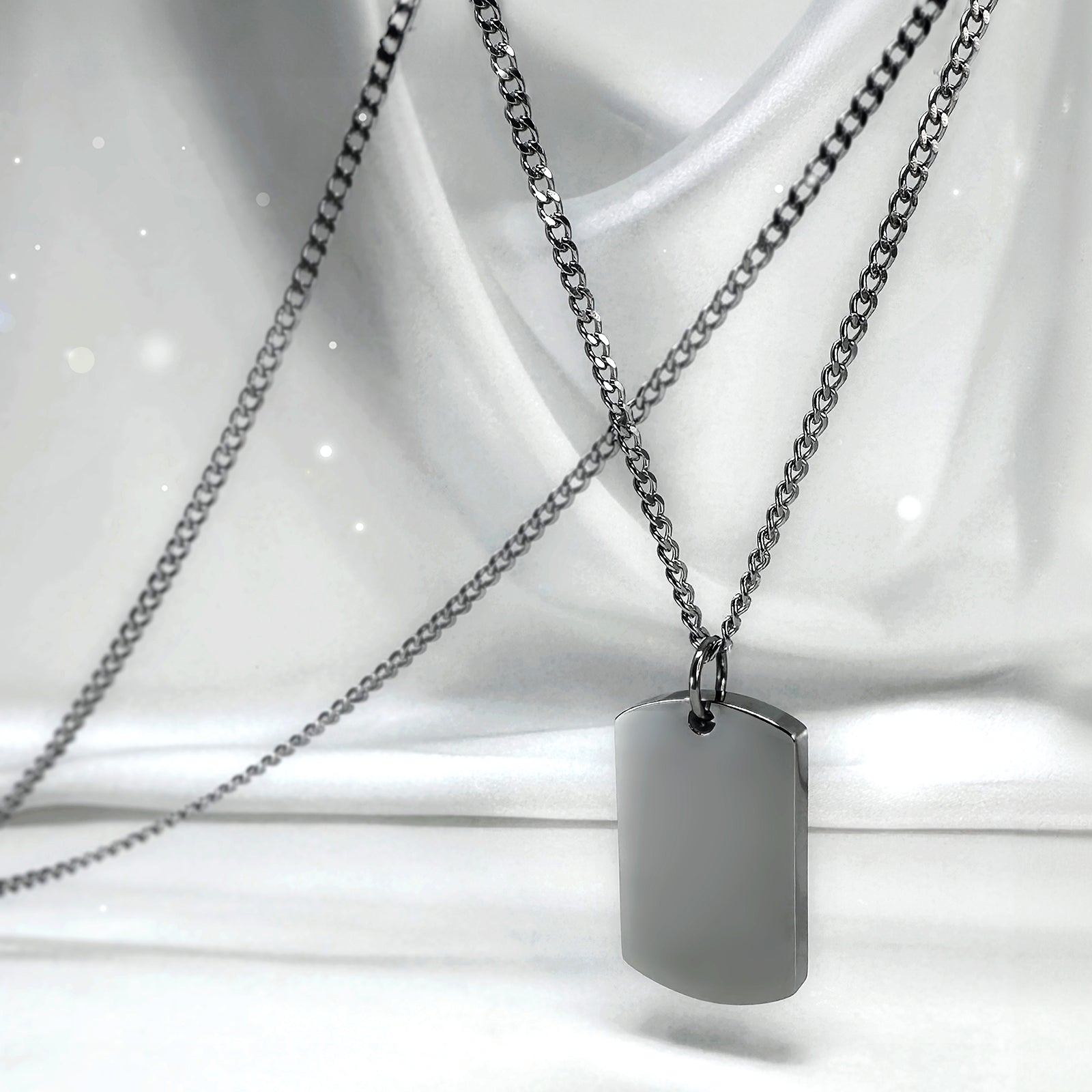 Personalized dog tag urn necklace video showing custom photo and fingerprint engraving with front and back design details